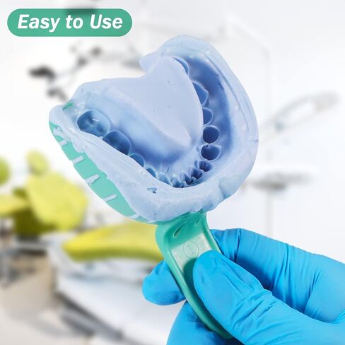 Annhua Dental Impression Tray Perforated Disposable Trays 6 PCS, Dental Impression Kit with Trays - Teeth Impression Tray Upper & Lower 3 Size - Blue in Kuwait