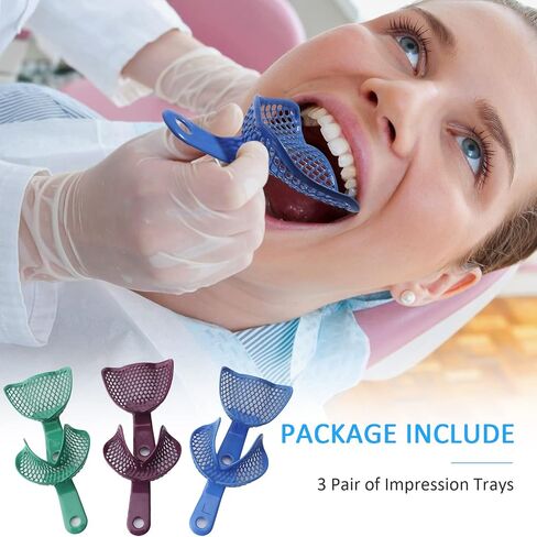 Dental Edentulous Impression Trays Professional Impression Trays for Full Denture Restoration (Pack of 3 Pair) in Saudi Arabia