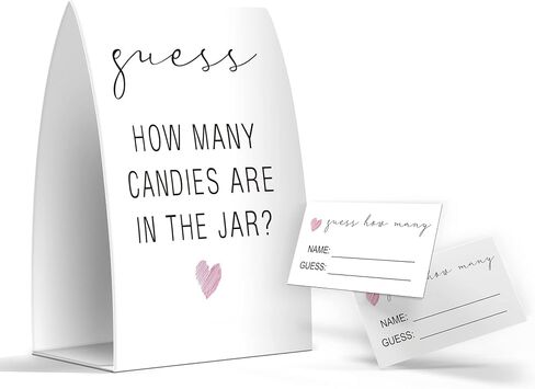 Guess How Many Candies Are In The Jar, Baby Shower Games, Baby Shower Decorations - One Sign and 50 Cards(MANY027) in Saudi Arabia