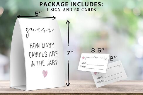 Guess How Many Candies Are In The Jar, Baby Shower Games, Baby Shower Decorations - One Sign and 50 Cards(MANY027) in Saudi Arabia