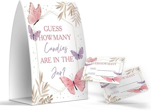Guess How Many Candies Are In The Jar, Baby Shower Games, Baby Shower Decorations - One Sign and 50 Cards(MANY027) in Saudi Arabia