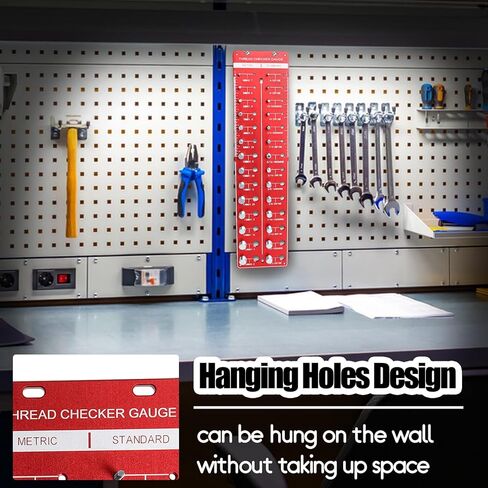 Thread Checker, Nut and Bolt Thread Checker, 28 Thread Size Checker, 14 Metric & 14 Standard Bolt and Nut Identifier Gauge with Inch and Centimeter Ruler in Kuwait