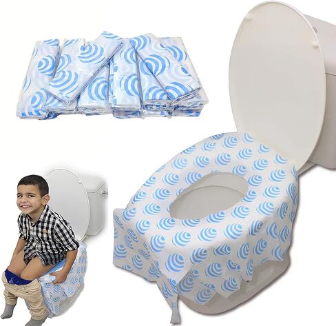 20 Extra Large Toilet Seat Covers Disposable for Kids & Adults-Toilet Covers Disposable for Travel-Toddler Toilet Seat Cover Liners for Potty Training-Individually Wrapped-Waterproof in Saudi Arabia