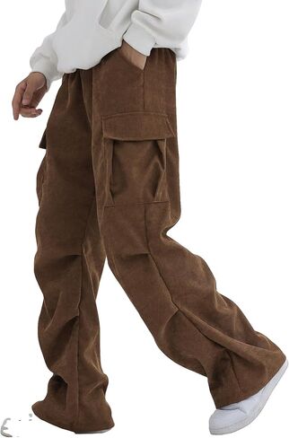 Verdusa Boy's Casual Cargo Pants Elastic Waist Workout Sweatpants Joggers in Saudi Arabia