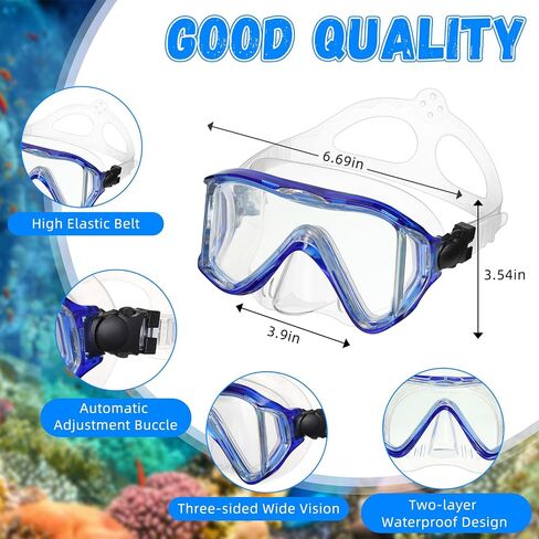 Weewooday 2 Pack Silicone Goggles with Nose Cover 3 Window Swim Diving Goggles with Earplug Swimming Snorkeling Diving Masks for Youth Adult in Saudi Arabia
