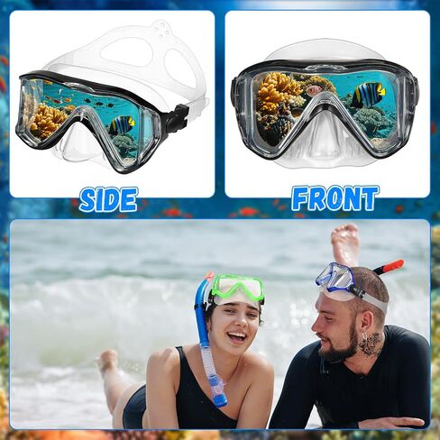 Weewooday 2 Pack Silicone Goggles with Nose Cover 3 Window Swim Diving Goggles with Earplug Swimming Snorkeling Diving Masks for Youth Adult in Saudi Arabia