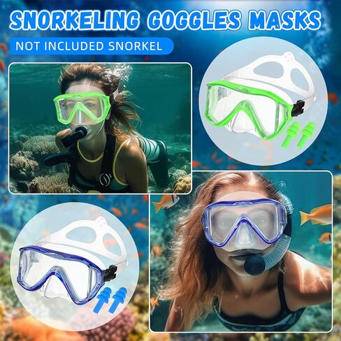 Weewooday 2 Pack Silicone Goggles with Nose Cover 3 Window Swim Diving Goggles with Earplug Swimming Snorkeling Diving Masks for Youth Adult in Saudi Arabia