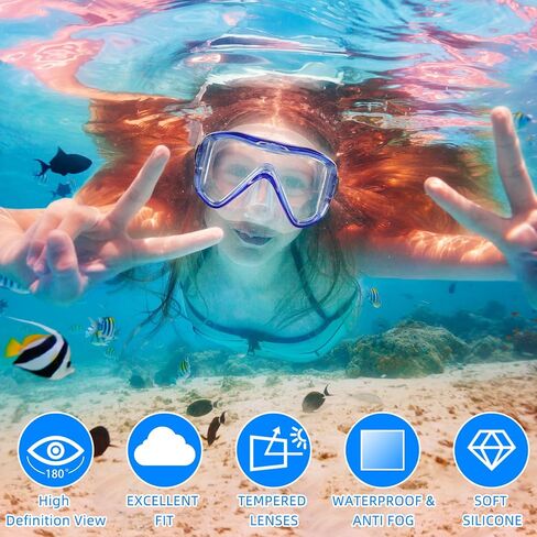 Weewooday 2 Pack Silicone Goggles with Nose Cover 3 Window Swim Diving Goggles with Earplug Swimming Snorkeling Diving Masks for Youth Adult in Saudi Arabia