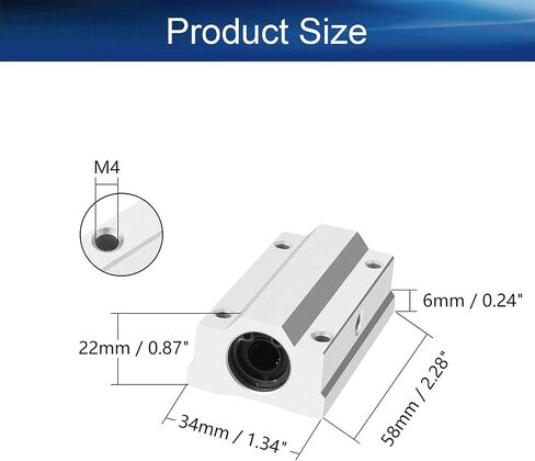 Bettomshin 2Pcs SCS8LUU 8mm Bore Linear Motion Rail Clamping Rod Rail Shaft Support Aluminum Alloy for Diameter CNC in Saudi Arabia