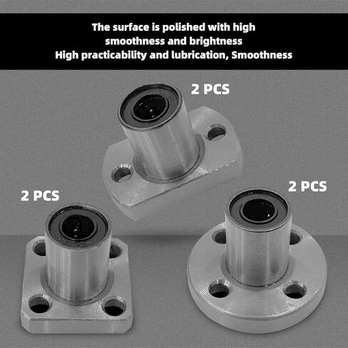 6 قطع محامل كروية خطية 6 مم، LM6UU دائرية/مربعة/بيضاوية شفة كروية الحركة الخطية لطابعة ثلاثية الأبعاد بعمود خطي 6 مم in Kuwait