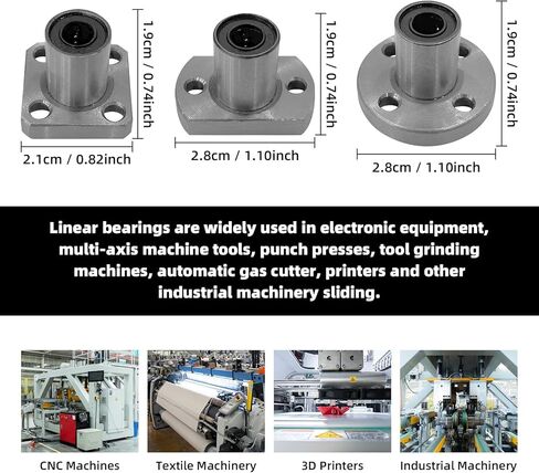 6 قطع محامل كروية خطية 6 مم، LM6UU دائرية/مربعة/بيضاوية شفة كروية الحركة الخطية لطابعة ثلاثية الأبعاد بعمود خطي 6 مم in Kuwait