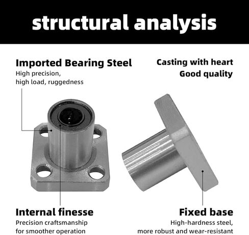 6 قطع محامل كروية خطية 6 مم، LM6UU دائرية/مربعة/بيضاوية شفة كروية الحركة الخطية لطابعة ثلاثية الأبعاد بعمود خطي 6 مم in Kuwait