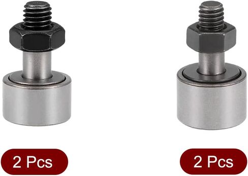 Uxcell CF8 CF6 Cam Follower KR19 KR16 محمل أسطوانة إبرة، قطر الأسطوانة 19 مم 16 مم، عرض الأسطوانة 11 مم، مسمار قياسي M8 M6 4 قطع in Kuwait