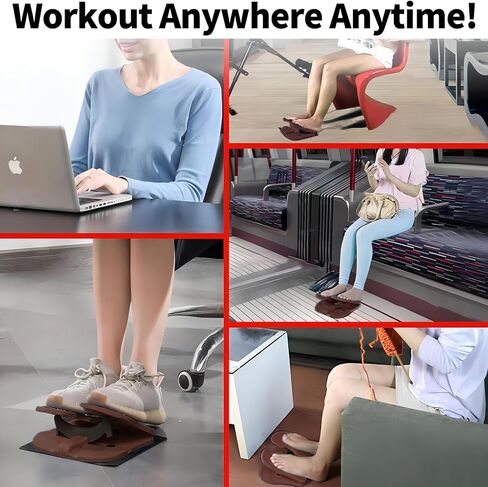 Mini Foldable Leg Exerciser Portable Foot Pedal Exercise Machine Under Desk Stepper Exercising Leg Muscles Physical Therapy Leg Exercise Relieves Varicose Veins at Home Office in Kuwait