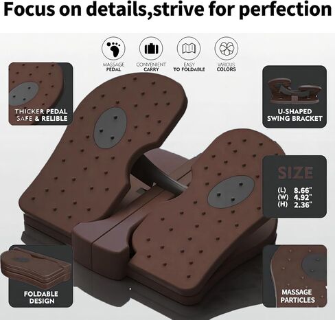 Mini Foldable Leg Exerciser Portable Foot Pedal Exercise Machine Under Desk Stepper Exercising Leg Muscles Physical Therapy Leg Exercise Relieves Varicose Veins at Home Office in Kuwait