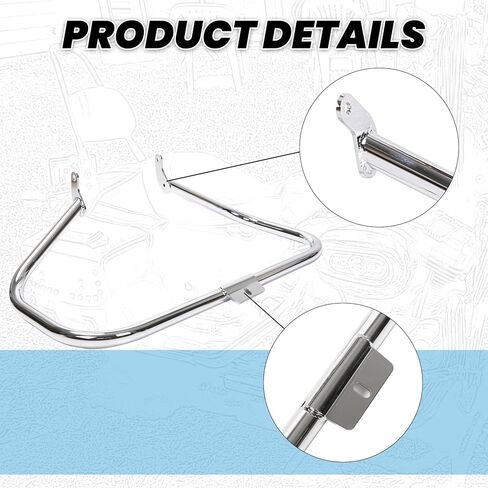 ECOTRIC Chrome Engine Guard Highway Crash Bar Compatible with 2000-2017 Harley Heritage Softail Fat Boy Springer FLST Replacement for HD49004-00 in Saudi Arabia