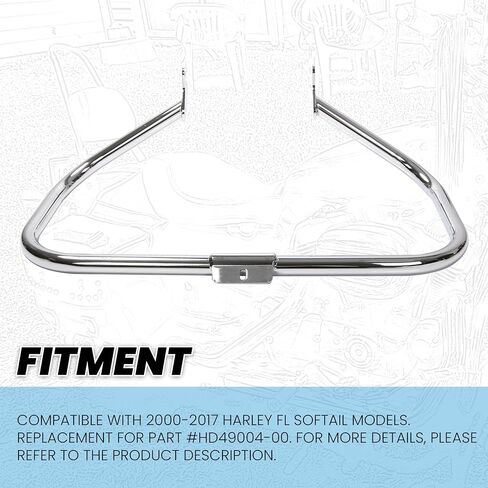 ECOTRIC Chrome Engine Guard Highway Crash Bar Compatible with 2000-2017 Harley Heritage Softail Fat Boy Springer FLST Replacement for HD49004-00 in Saudi Arabia