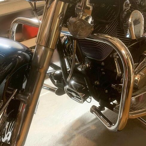 ECOTRIC Chrome Engine Guard Highway Crash Bar Compatible with 2000-2017 Harley Heritage Softail Fat Boy Springer FLST Replacement for HD49004-00 in Saudi Arabia