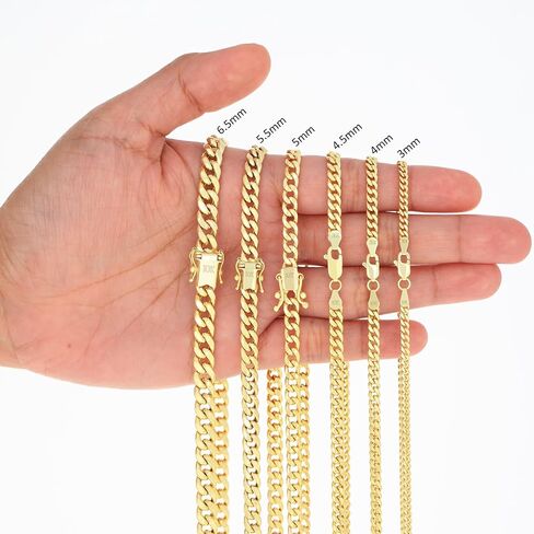 Nuragold 10K Yellow Gold Miami Cuban Link Chain Bracelet/Lengths 7" 7.5" 8" 8.5" 9" / Widths 3mm - 13mm / Italian Made Jewelry for Men and Women in Saudi Arabia