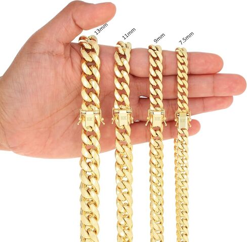 Nuragold 10K Yellow Gold Miami Cuban Link Chain Bracelet/Lengths 7" 7.5" 8" 8.5" 9" / Widths 3mm - 13mm / Italian Made Jewelry for Men and Women in Saudi Arabia