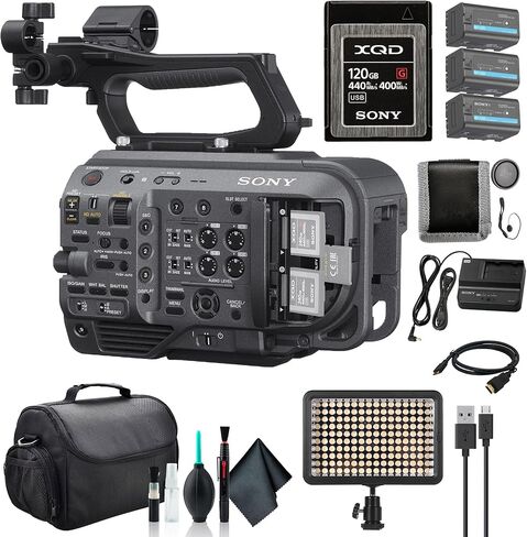 نظام كاميرا سوني PXW-FX9 XDCAM 6K كامل الإطار هيكل فقط PXW-FX9V، بطاقة ذاكرة 120 جيجابايت، 2 × بطارية BP-U35، حقيبة، ضوء LED، محفظة بطاقة الذاكرة، حافظة للغطاء، مجموعة تنظيف، كابل HDMI in Kuwait