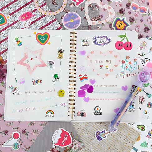 DIY Journal Kit for Girls -8 9 10 11 12 13 14 Year Old Girl's Creativity Gift - Girl's Writing Cool Birthday Gift - Cute Art& Crafts Kits for Tween Teenage Kids-Fun Scrapbook and Diary Set in Saudi Arabia