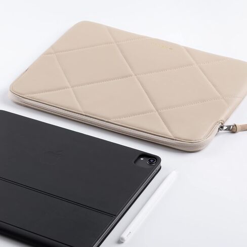 Comfyable Cute Tablet Sleeve for Women, Compatible for iPad Pro 11 Inch M2 M1 4th / 3rd Gen 2022/2021 / iPad Air 2022 & Smart/Magic Keyboard w/ Pencil Holder - Quilted PU Leather Slim Bag Case in Saudi Arabia