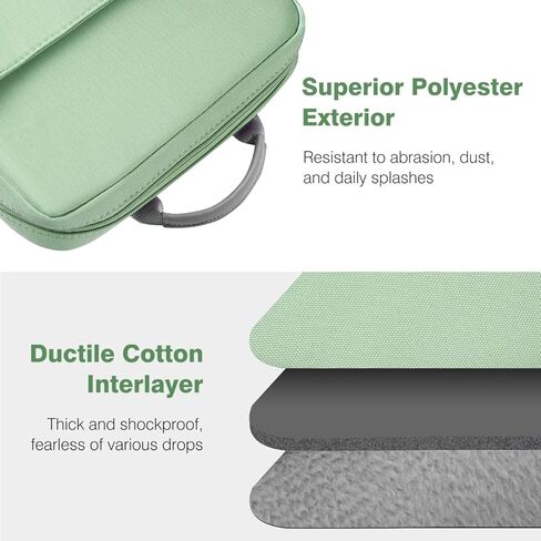 حقيبة كتف للكمبيوتر اللوحي مقاس 9-11 بوصة مع مقبض لجهاز iPad 9/8/7th Gen 10.2، iPad Pro 11 M2 2022، iPad Air 5/4th 10.9، iPad 10th Gen 10.9، Galaxy Tab A8/S9/S8/S9 FE ، أخضر غامق in Kuwait