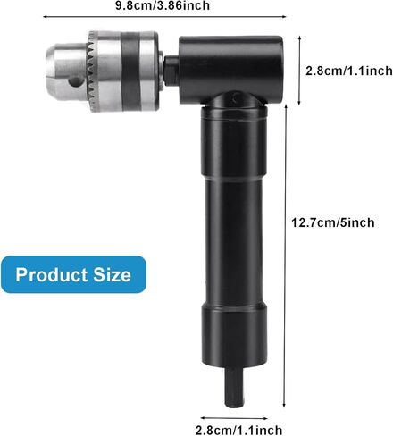 محول ملحق مثقاب بزاوية يمنى لاسلكي، امتداد انحناء الزاوية اليمنى، مثقاب محول 90 درجة مع ظرف بمفتاح 3/8 بوصة ومرفق أداة طاقة بساق سداسية 8 مم (نطاق الظرف: 1-10 مم) in Kuwait