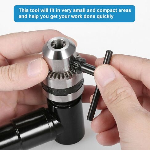 محول ملحق مثقاب بزاوية يمنى لاسلكي، امتداد انحناء الزاوية اليمنى، مثقاب محول 90 درجة مع ظرف بمفتاح 3/8 بوصة ومرفق أداة طاقة بساق سداسية 8 مم (نطاق الظرف: 1-10 مم) in Kuwait