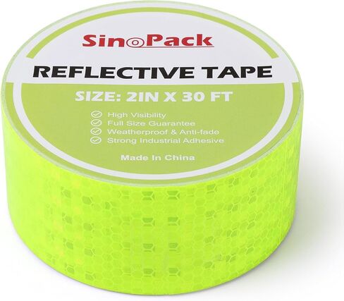 Reflective Tape White 2IN X 30FT Outdoor White High Visibility Conspicuity Safety Tape, Reflector Tape Caution Reflector for Trailers, Bikes, Cars in Kuwait