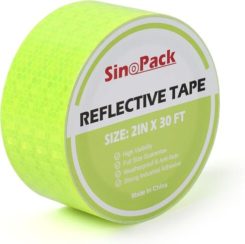 Reflective Tape White 2IN X 30FT Outdoor White High Visibility Conspicuity Safety Tape, Reflector Tape Caution Reflector for Trailers, Bikes, Cars in Kuwait