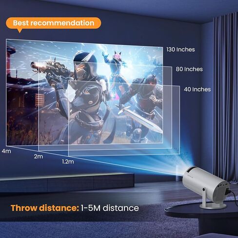 [180°Freestyle & Auto Keystone]Projector with 5G WiFi and Bluetooth HIPPUS,,Mini Portable Projector for iphone,1080P Supported ,Zoom, Movie Projector Compatible with TV Stick, iOS, Android, PS5 in Saudi Arabia