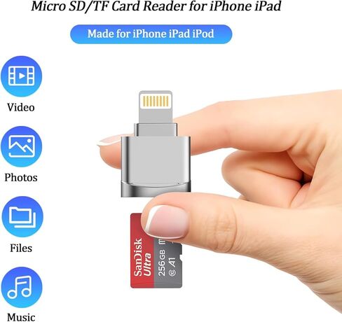 Micro SD Card Reader for iPhone iPad,[Apple MFi Certified] Lightning to Micro SD/TF Card Reader Viewer Adapter Memory Card Reading for iPhone 14/13/12/Pro/11/X/XR/Max/8 Support iOS 13 exFAT & FAT32 in Saudi Arabia