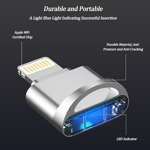 Micro SD Card Reader for iPhone iPad,[Apple MFi Certified] Lightning to Micro SD/TF Card Reader Viewer Adapter Memory Card Reading for iPhone 14/13/12/Pro/11/X/XR/Max/8 Support iOS 13 exFAT & FAT32 in Saudi Arabia