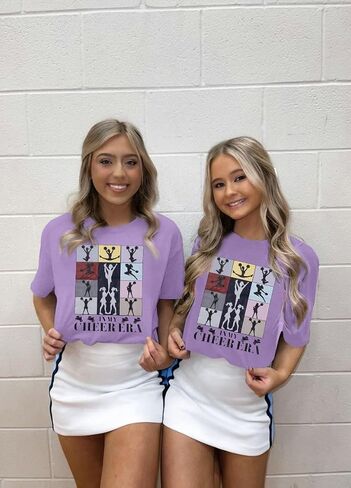 Women Cheer Shirt in My Cheer Era Shirts Cute Graphic T-Shirt Summer Casual Short Sleeve Tops in Saudi Arabia