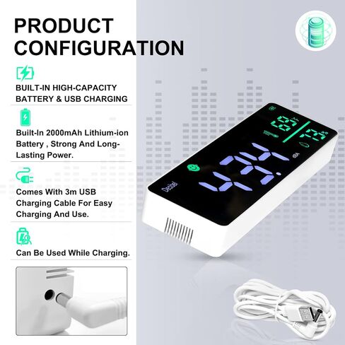 3-in-1 Decibel Meter Noise Monitor Wall Hanging Sound Level Meter with 11 in Large LED Display Noise & Temperature & Humidity Meter Wide Used for Home, Classroom, Studio, Factory in Saudi Arabia