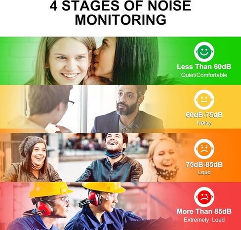 3-in-1 Decibel Meter Noise Monitor Wall Hanging Sound Level Meter with 11 in Large LED Display Noise & Temperature & Humidity Meter Wide Used for Home, Classroom, Studio, Factory in Saudi Arabia