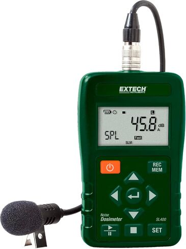 جهاز قياس جرعات الضوضاء الشخصي من Extech SL400 مع واجهة USB in Saudi Arabia