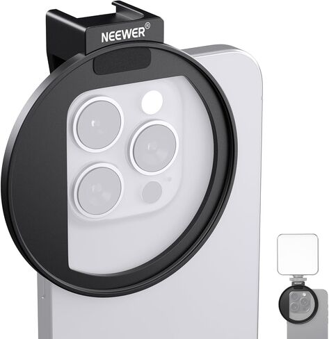 NEEWER ترقية 67 مم فلتر الهاتف مشبك مرشح عدسة ملولبة مع حامل حذاء بارد، مقبض قفل، فتحة 13 مم متوافقة مع iPhone 15 Pro Max 15 Plus 14 13 Samsung Galaxy S22 S23 Ultra، LA006 in Kuwait