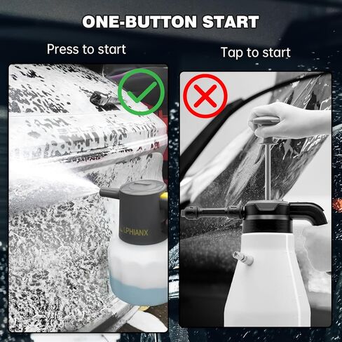 بخاخ إسفنجي كهربائي 2 لتر/4000 مللي أمبير في الساعة، تشغيل بنقرة واحدة، بخاخ إسفنجي تلقائي بدون ضغط مع USB، مناسب للمنزل والحديقة وتجميل وتنظيف السيارة، وإكسسوارات غسيل السيارات in Kuwait