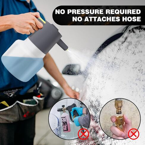 بخاخ إسفنجي كهربائي 2 لتر/4000 مللي أمبير في الساعة، تشغيل بنقرة واحدة، بخاخ إسفنجي تلقائي بدون ضغط مع USB، مناسب للمنزل والحديقة وتجميل وتنظيف السيارة، وإكسسوارات غسيل السيارات in Kuwait
