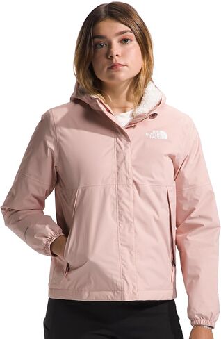 THE NORTH FACE Girls' Warm Storm Waterproof Rain Jacket, Pink Moss, X-Large in Saudi Arabia