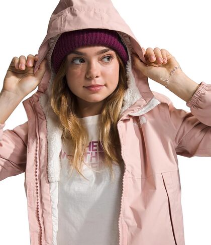 THE NORTH FACE Girls' Warm Storm Waterproof Rain Jacket, Pink Moss, X-Large in Saudi Arabia