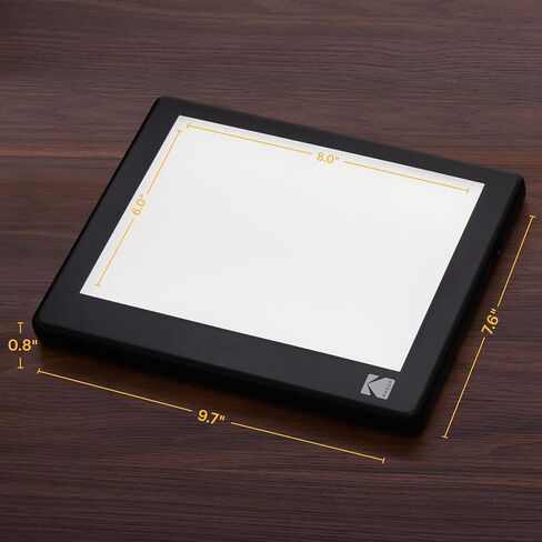 KODAK LED Light Box 8"x6" for Negatives, Slides & Films | Illuminated Board Panel & LED Light Pad for Viewing & Scanning Photos, Tattoo Drawing, Artist Sketching & Stenciling | Glare-Free, USB Powered in Saudi Arabia
