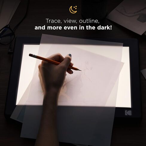 KODAK LED Light Box 8"x6" for Negatives, Slides & Films | Illuminated Board Panel & LED Light Pad for Viewing & Scanning Photos, Tattoo Drawing, Artist Sketching & Stenciling | Glare-Free, USB Powered in Saudi Arabia