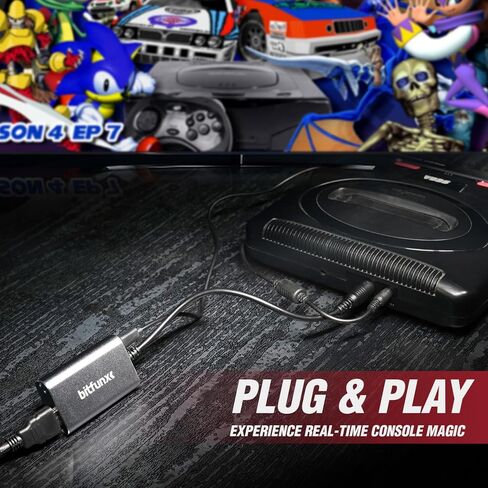 محول SEGA Genesis/Saturn/NEO GEO HDMI - يدعم مضاعف الخط 2X وإدخال RGB/مركب، محول ألعاب الفيديو التوصيل والتشغيل بدون تأخير، محول HDMI لوحدة تحكم SEGA Genesis/Saturn in Kuwait