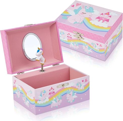 Unicorn Musical Jewelry Box for Girls, Kids Music Box with Spinning Unicorn, Gifts for Girls Toys Jewel Storage Box in Saudi Arabia
