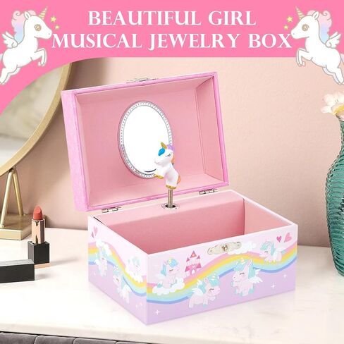 Unicorn Musical Jewelry Box for Girls, Kids Music Box with Spinning Unicorn, Gifts for Girls Toys Jewel Storage Box in Saudi Arabia