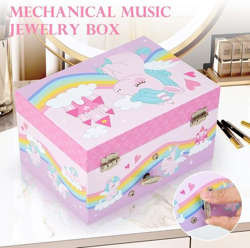 Unicorn Musical Jewelry Box for Girls, Kids Music Box with Spinning Unicorn, Gifts for Girls Toys Jewel Storage Box in Saudi Arabia